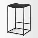 Taniel Black Leather w Black Metal Counter Stool - Default Title