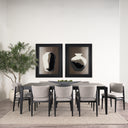 Cline 209L x 230W x 319H Gray Fabric WBlack Wood Dining Chair - Default Title