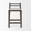 Sam Dark Brown Wood w Cream Fabric Counter Stool - Default Title