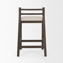 Sam Dark Brown Wood w Cream Fabric Counter Stool - Default Title