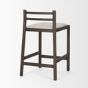 Sam Dark Brown Wood w Cream Fabric Counter Stool - Default Title