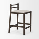 Sam Dark Brown Wood w Cream Fabric Counter Stool - Default Title