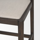 Sam Dark Brown Wood w Cream Fabric Counter Stool - Default Title