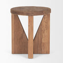 Tahlia Round Natural Brown Wood w Angled Legs Stool - Default Title