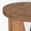 Tahlia Round Natural Brown Wood w Angled Legs Stool - Default Title
