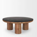 Tucson Natural Wood w Round Black Oak Top Coffee Table - Default Title