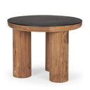 Tucson Natural Wood w Round Black Oak Top Side Table - Default Title