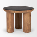 Tucson Natural Wood w Round Black Oak Top Side Table - Default Title
