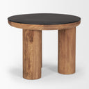 Tucson Natural Wood w Round Black Oak Top Side Table - Default Title