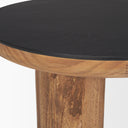 Tucson Natural Wood w Round Black Oak Top Side Table - Default Title