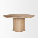 Terra 60L x 60W x 30H Light Brown Wood Round Fluted Dining Table - Default Title