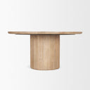 Terra 60L x 60W x 30H Light Brown Wood Round Fluted Dining Table - Default Title