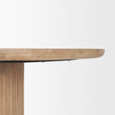 Terra 60L x 60W x 30H Light Brown Wood Round Fluted Dining Table - Default Title