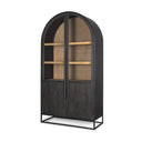 Sloan 805H Black Wood WBlack Metal Frame Arched Cabinet - Default Title