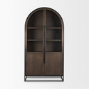 Sloan 805H Dark Brown Wood WBlack Metal Arched Curio Cabinet - Default Title