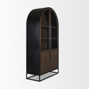 Sloan 805H Dark Brown Wood WBlack Metal Arched Curio Cabinet - Default Title