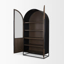 Sloan 805H Dark Brown Wood WBlack Metal Arched Curio Cabinet - Default Title
