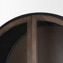 Sloan 805H Dark Brown Wood WBlack Metal Arched Curio Cabinet - Default Title