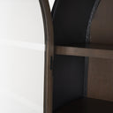 Sloan 805H Dark Brown Wood WBlack Metal Arched Curio Cabinet - Default Title