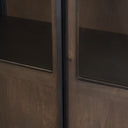 Sloan 805H Dark Brown Wood WBlack Metal Arched Curio Cabinet - Default Title