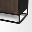 Sloan 805H Dark Brown Wood WBlack Metal Arched Curio Cabinet - Default Title
