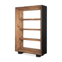 Tabor Natural Wood w Black Oak Frame Bookcase - Default Title