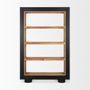 Tabor Natural Wood w Black Oak Frame Bookcase - Default Title