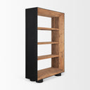 Tabor Natural Wood w Black Oak Frame Bookcase - Default Title