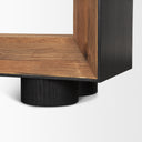 Tabor Natural Wood w Black Oak Frame Bookcase - Default Title