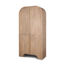Sorina Reverse Fluted Light Brown Wood Curio Cabinet - Default Title