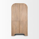Sorina Reverse Fluted Light Brown Wood Curio Cabinet - Default Title