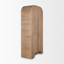 Sorina Reverse Fluted Light Brown Wood Curio Cabinet - Default Title
