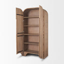 Sorina Reverse Fluted Light Brown Wood Curio Cabinet - Default Title