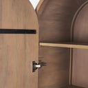 Sorina Reverse Fluted Light Brown Wood Curio Cabinet - Default Title