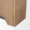 Sorina Reverse Fluted Light Brown Wood Curio Cabinet - Default Title