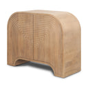 Sorina Reverse Fluted Light Brown Wood Accent Cabinet - Default Title