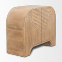Sorina Reverse Fluted Light Brown Wood Accent Cabinet - Default Title