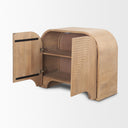 Sorina Reverse Fluted Light Brown Wood Accent Cabinet - Default Title