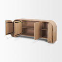 Sorina Reverse Fluted Light Brown Wood Sideboard - Default Title