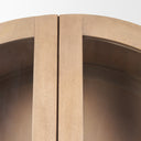 Suri Light Brown Wood WGlass Doors Arched Curio Cabinet - Default Title