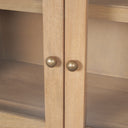 Suri Light Brown Wood WGlass Doors Arched Curio Cabinet - Default Title