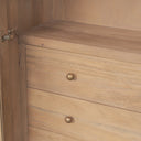 Suri Light Brown Wood WGlass Doors Arched Curio Cabinet - Default Title