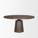 Swanson 60 Dark Brown Wood Round Pedestal Dining Table - Default Title