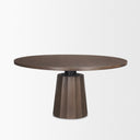 Swanson 60 Dark Brown Wood Round Pedestal Dining Table - Default Title