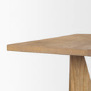 Tarro 84 Rectangular Light Brown Wood w Geometrical Base Dining Table - Default Title