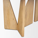 Tarro 84 Rectangular Light Brown Wood w Geometrical Base Dining Table - Default Title