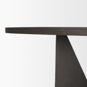 Tarro 60 Round Textured Espresso Wood w Geometrical Base Dining Table - Default Title