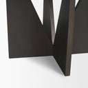Tarro 60 Round Textured Espresso Wood w Geometrical Base Dining Table - Default Title