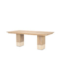 Shivon 84 Rectangular Light Brown Mango Wood W Travertine Dining Table - Default Title