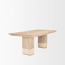 Shivon 84 Rectangular Light Brown Mango Wood W Travertine Dining Table - Default Title
